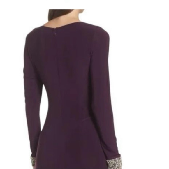 NWT Vince Camuto Cuff Ruched Jersey long Gown in Plum Purple Size 14 NEW - Picture 4 of 9